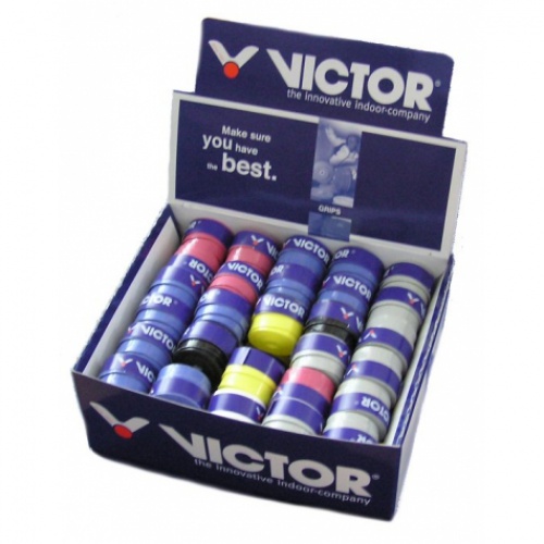 12 Victor Pro Griffbänder 6 Farben-Set Tennis Squash 